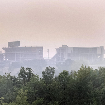 Beaver Stadium in the fog