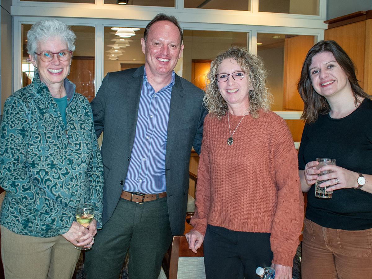 Cindy Brewer, Brian King, Rosie Long, and Helen Greatrex at celebration