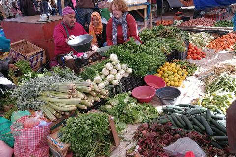 Bronwen POwell studies food markets in Morocco
